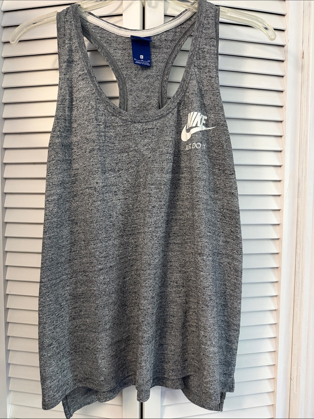 Nike Gray Racerback Tank with White Logo